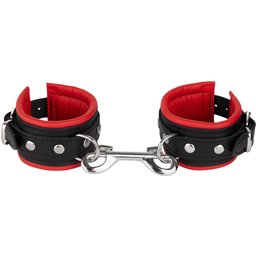 Menottes en Cuir Étroites Rouge