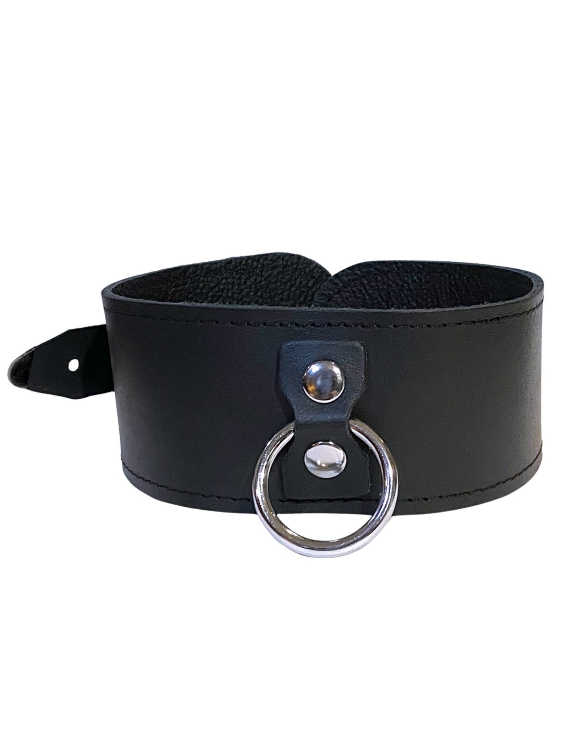 Collier en cuir véritable avec anneau