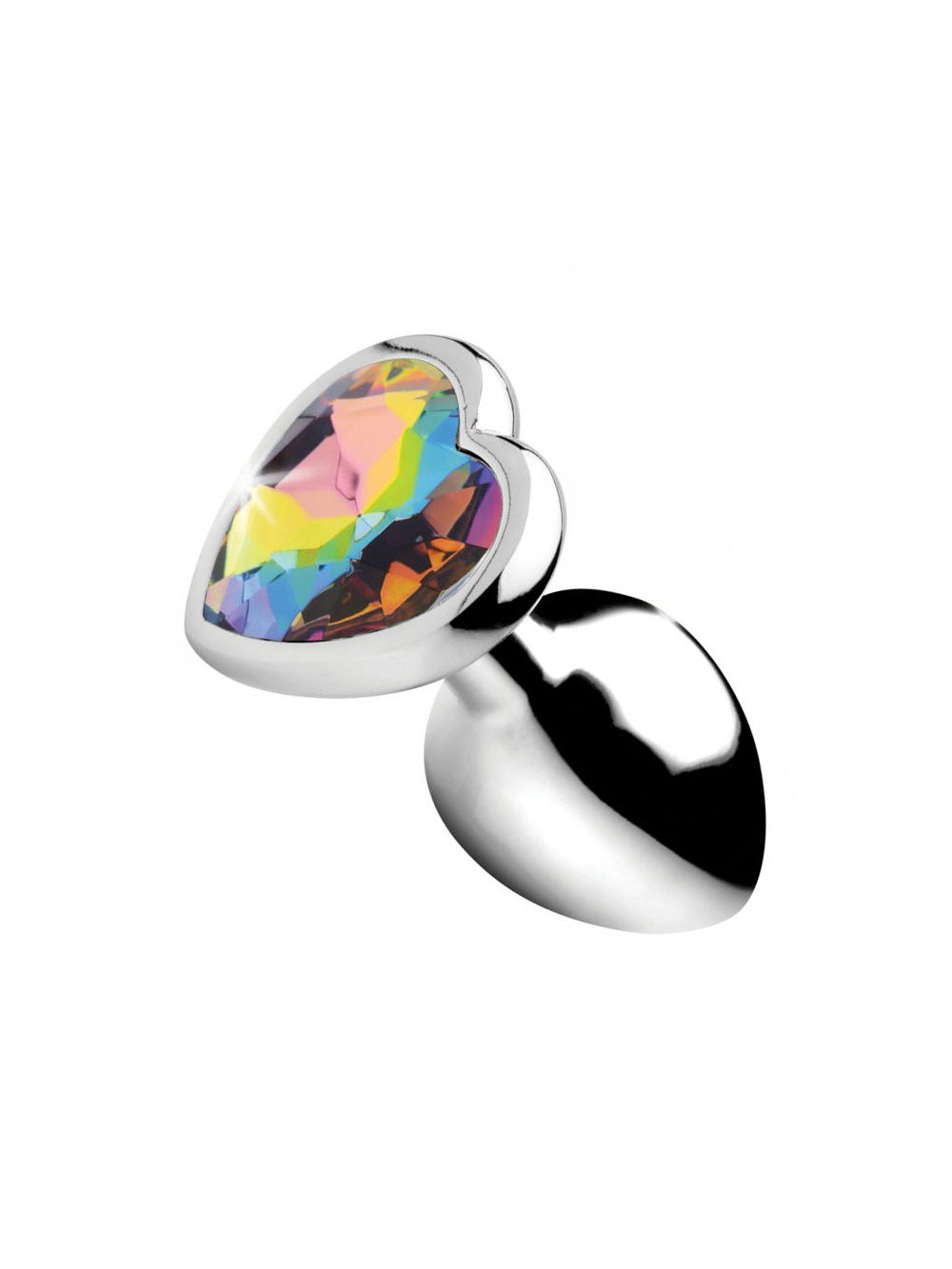 Plug Anal Métal Bijou Rainbow Prism Heart Small