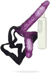 Double gode ceinture mauve vibrant Strap On Duo