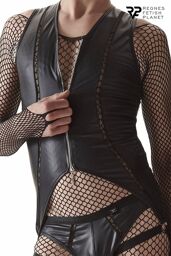 Body ouvert à zip Noir