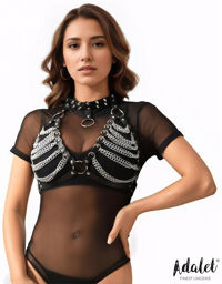 Zaira Soutien-gorge en cuir vegan avec chaînes Taille Unique