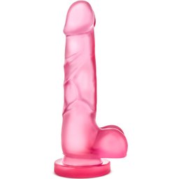 - Gode ventouse réaliste avec testicules - Rose