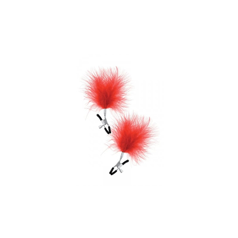 Pinces à seins plumeau - rouge