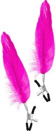 Pinces à seins pression réglable grande plume rose Rose