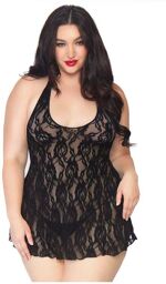 Nuisette Dentelle Liens de Roses GT Noir