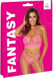 Ensemble lingerie en dentelle rose fluo pink