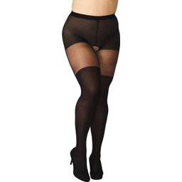 Kvan Collants Ouverts avec Noeud Grande Taille