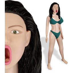 Poupée gonflable haute qualité brune yeux verts Ruth