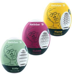 Masturbateur Oeuf Eggcited Riffle/Bubble/Fierce Pack de 3