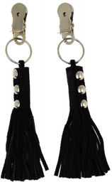 Pinces à seins avec petit fouet cuir