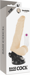 Gode Réaliste tésticule Naturel 21 CM vibrant à ventouse
