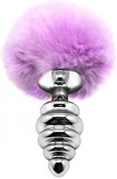 Plug anal en métal Fluffy Twist M Rose