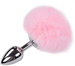 Plug anal en métal Fluffy S Rose