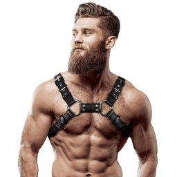 HARNAIS POITRINE BULLDOG AJUSTABLE EN CUIR ÉCOLOGIQUE POUR HOMMES