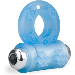 Anneau pénis ring vibrant phosphorescent Lumino - Cockring penien pour homme et couple - Bleu