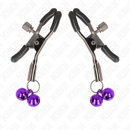pince à tétons double cloche violet 6 cm