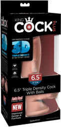 Dildo triple densité 16,5 cm avec testicules