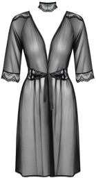 Peignoir Lucita et Tour de cou Noir