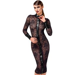 Noirelle Robe Midi Boutonnée en Dentelle