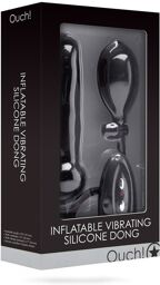 Vibromasseur Dong gonflant noir en silicone