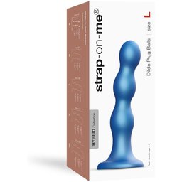 - Dildo Plug Balls Metallic Blue L