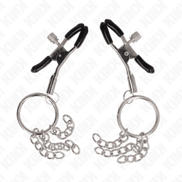 pince a tétons o ring et petite chaine argent 6 cm