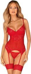 Ingridia corset et string - Rouge Rouge