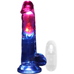 Vibromasseur Gode LED avec Testicules Télécommandé 22,5 cm