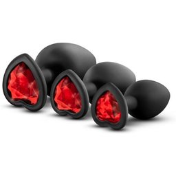 - Kit d’Entraînement Luxe Bling Plugs Noir avec Pierres Rouges