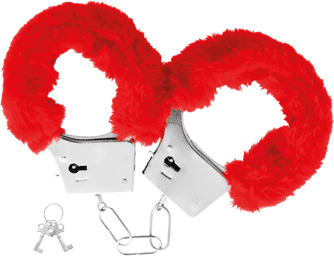 Menottes Métal Fourrure Rouge