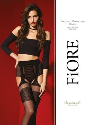 Amour Sauvage Bas jarretelles 20 DEN - Noir - Qualité premium Noir