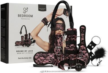 Fantasmes de chambre - Lié par la dentelle - Ensemble SM 8 pièces - Rose