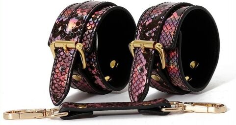 Menottes de poignets Snakine Noir-Rose