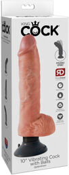 Vibromasseur réaliste avec testicules 25,4 cm