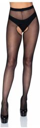 Collant Ouvert 1905 Voile Fin Noir Noir