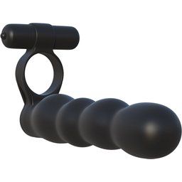 Fantasy C-ringz Cockring & gode Posable Partner Double Penetrator Noir