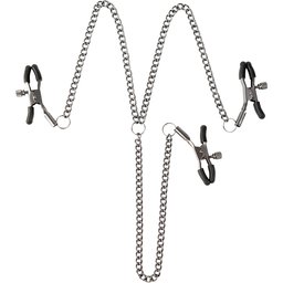 Triple Tease Ensemble Pinces à Tétons et à Clitoris Ajustables