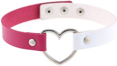 Ras de cou Heart Duo Fuschia-Blanc