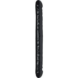 Double Gode Réaliste 2 Voies Noir 43 cm