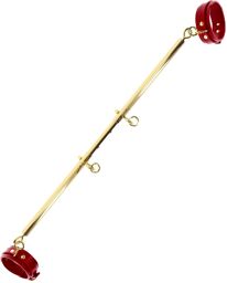 Barre avec Menottes de chevilles Spreader Doré-Rouge