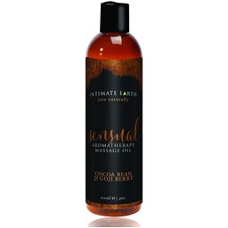 - Sensual Huile de massage à la fève de cacao et à la baie de goji