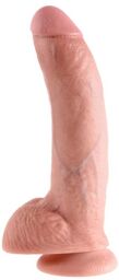 Gode avec Testicules 22,9 cm King Cock Chair rose