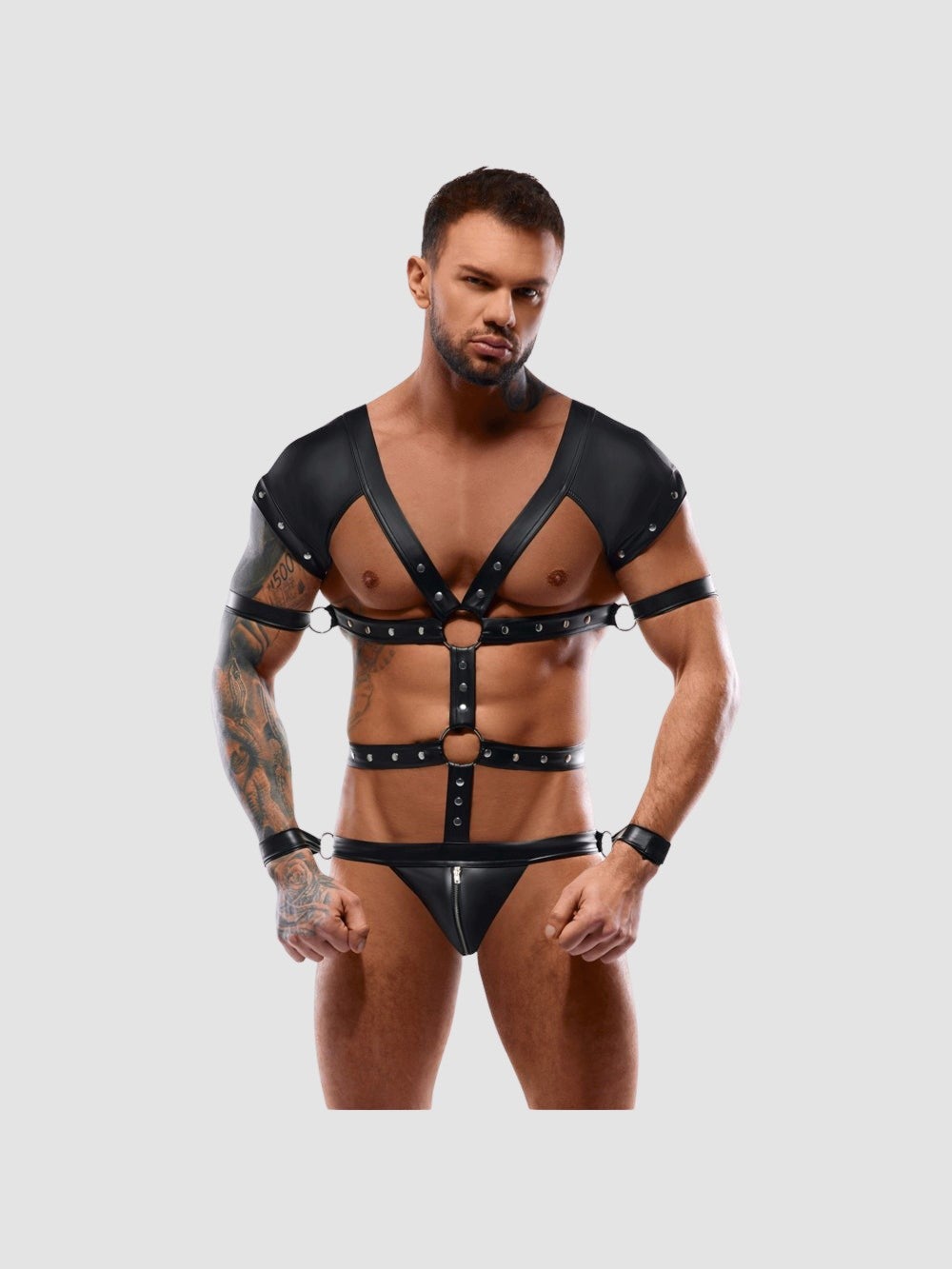 Body harnais & menottes noir