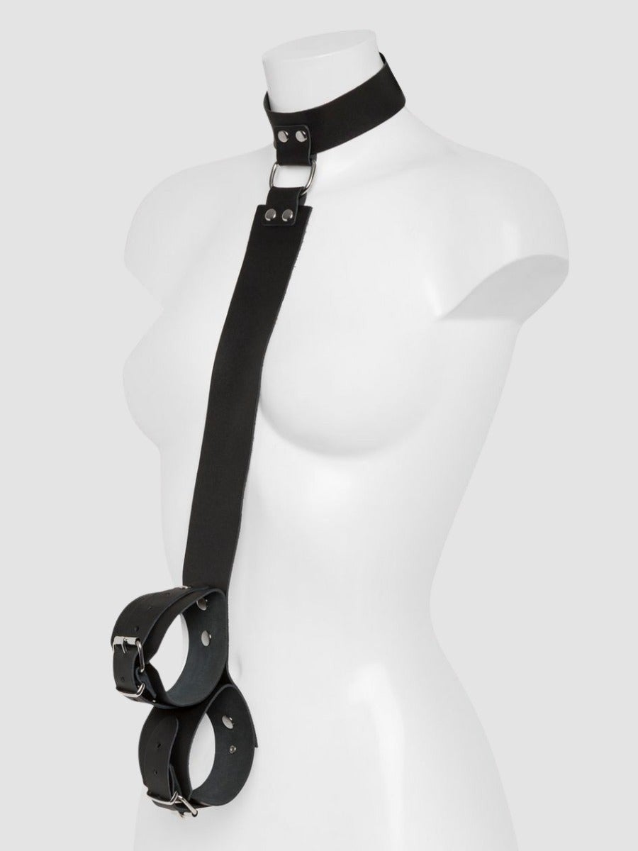 Attache collier et menottes en cuir Deluxe