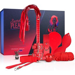 Coffret BDSM débutant 10 accessoires - Rouge