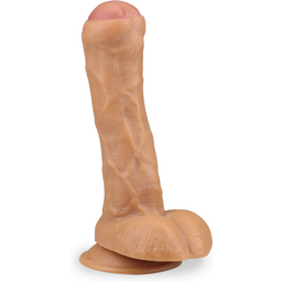 Gode godemichet ventouse avec prépuce Matthew gode vaginal ou anal homme ou femme - Peau mate