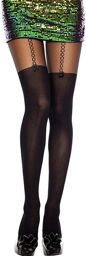 Collant effet bas avec jarretelles maillons - MH7349BLK Noir