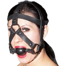 Harnais de Tête en Cuir avec Bâillon
