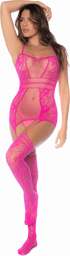 Mapalé Combinaison en résille rose Rose